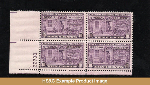 #E15 1927 10 Cents Motorcycle Mnh Special Delivery Plate Block Us Stamps F/Vf Pb Generic