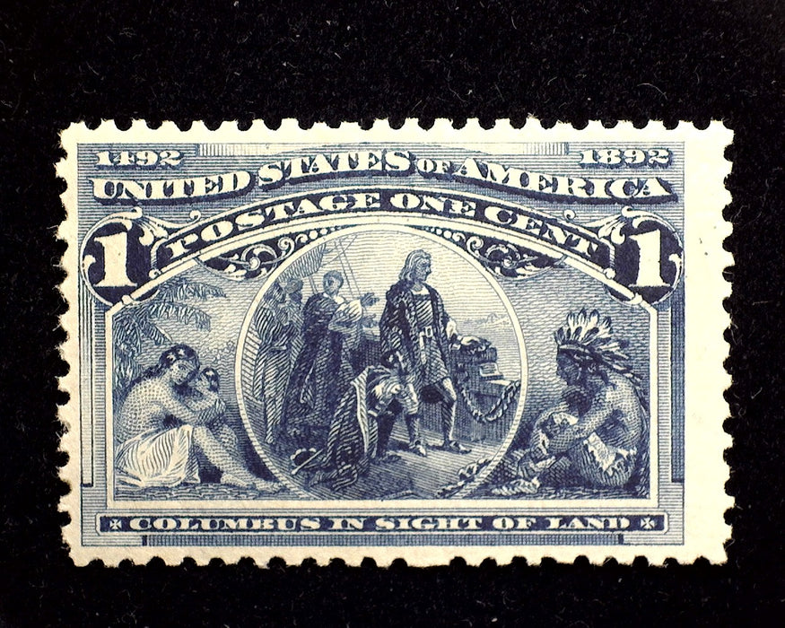 #230 1 Cent Columbian Mint VF LH US Stamp