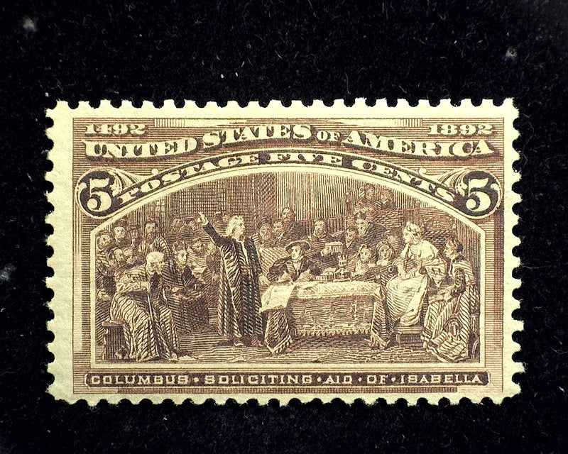 #234 5c Columbian Reperforated at top. Mint VF H - US Stamp