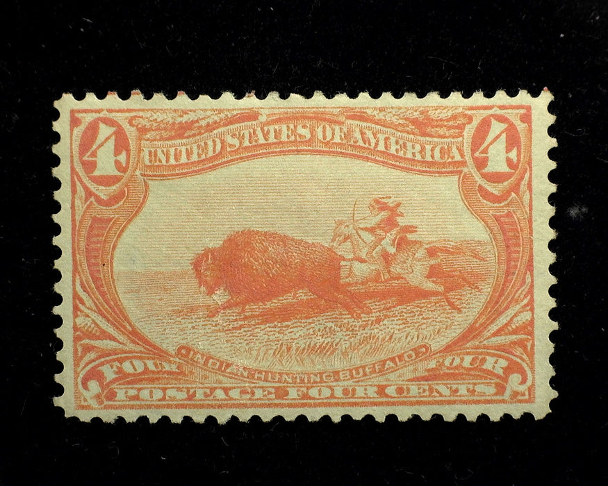 #287 Mint 4 Cent Trans Mississippi Good color. VF/XF H US Stamp