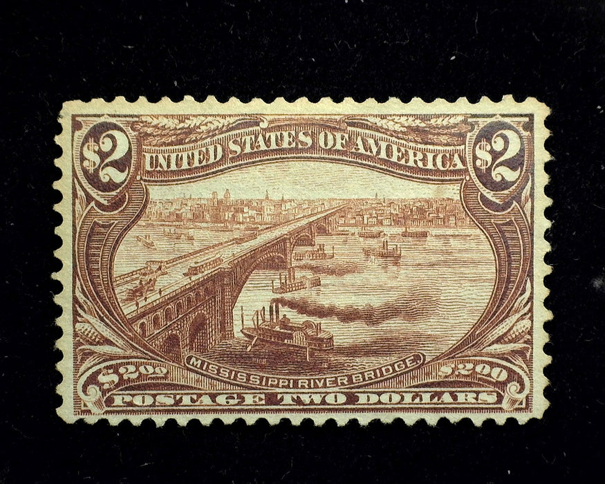 #293 Mint 2 Dollar Trans Mississippi No gum. Great color. F/VF US Stamp