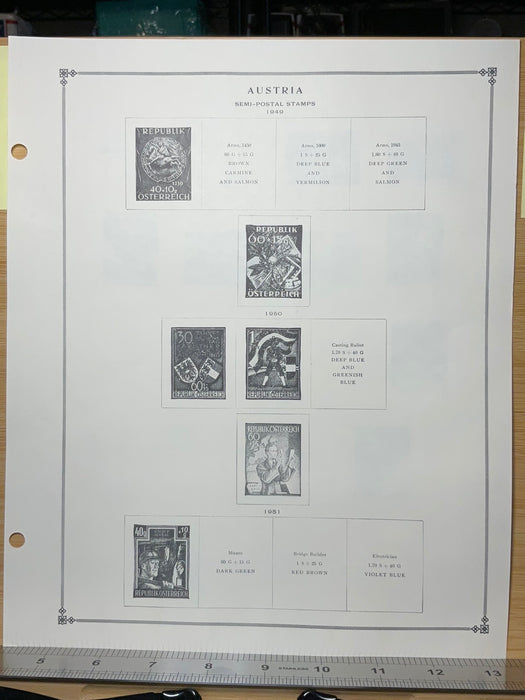 1914-1969 Austria Semi-Postal Stamps 9pgs Lot SF000002