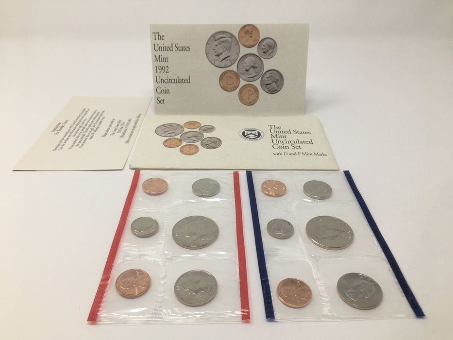 1992 P & D US Mint Uncirculated Coin Set