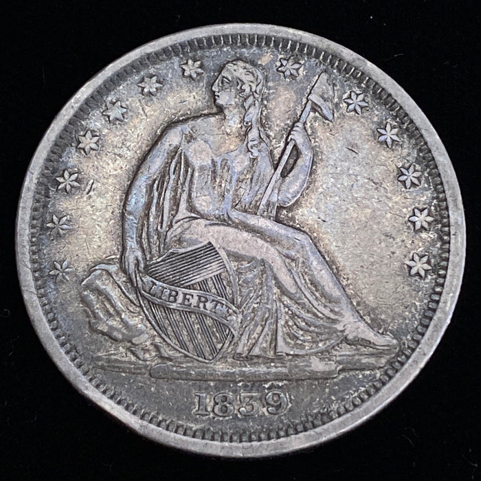1839 No Drapery Liberty Seated Half Dollar VF/XF - US Coin
