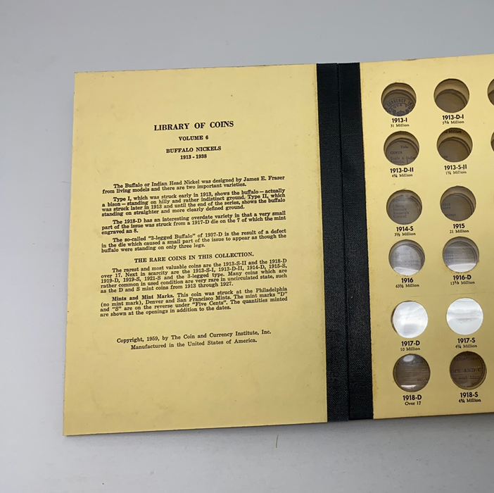 Library of Coins Vol 6 Buffalo Nickels Coin Album-Used