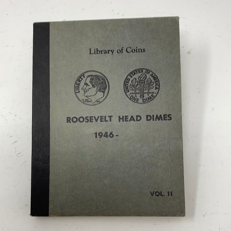 Library of Coins Vol 11 Roosevelt Head Dimes Coin Album-Used