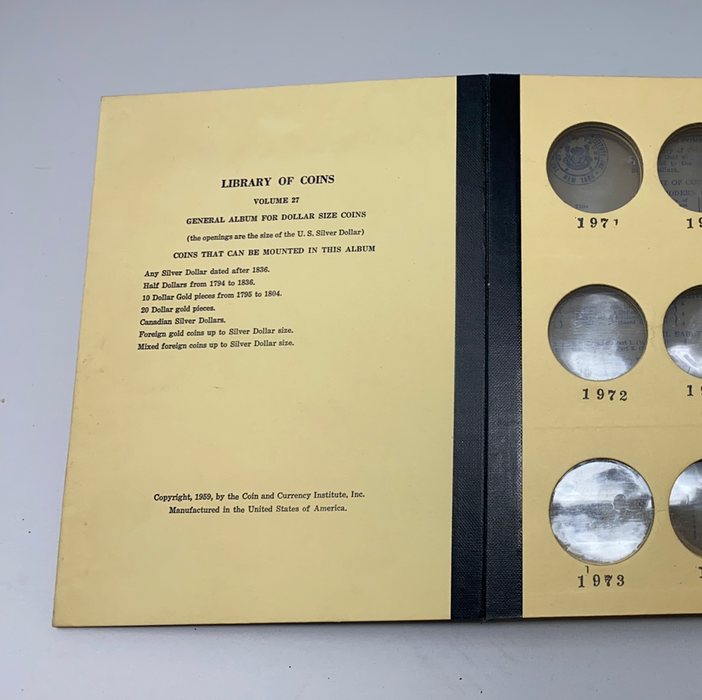 Library of Coins Vol 27 General Dollar Size Coins Album-Used