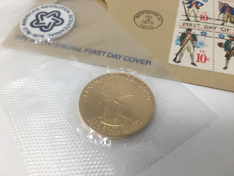X000029 1975 & 1976 Jefferson Bicentennial Coins with First Day Covers FDC Envelopes/Stamps - US Coin