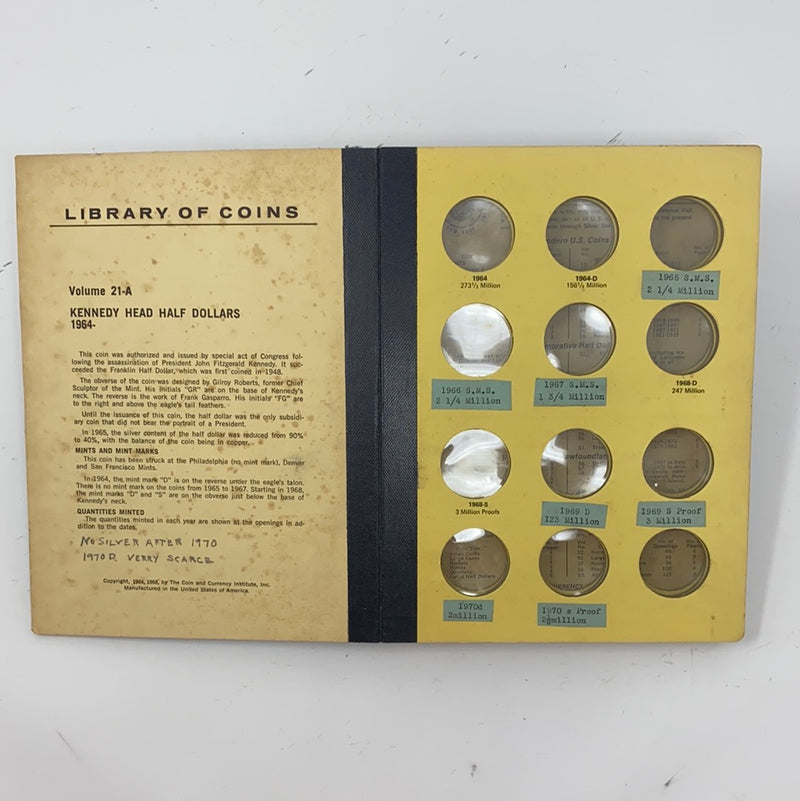 Library of Coins Vol 21A Kennedy Half Dollars Coin Album-Used