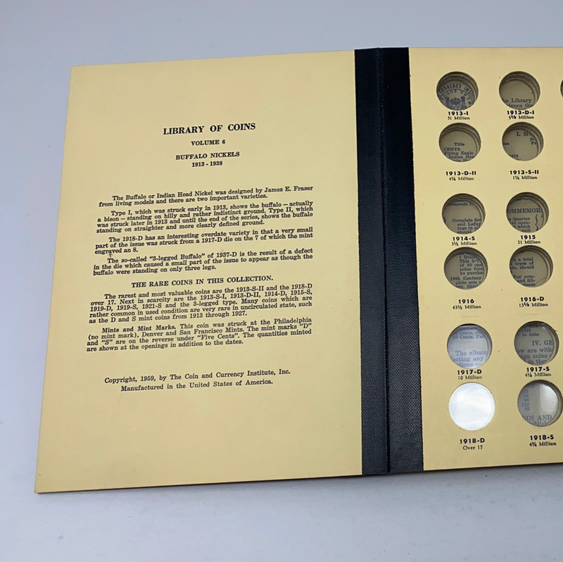Library of Coins Vol 6 Buffalo Nickels Coin Album-Used