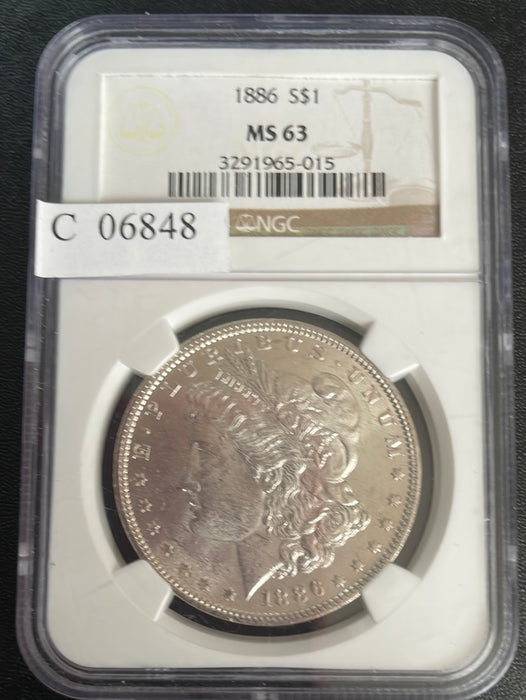 1886 Morgan Dollar NGC MS63 - US Coin