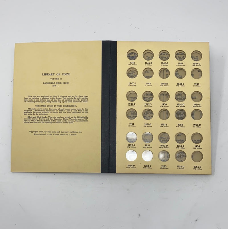 Library of Coins Vol 11 Roosevelt Head Dimes Coin Album-Used