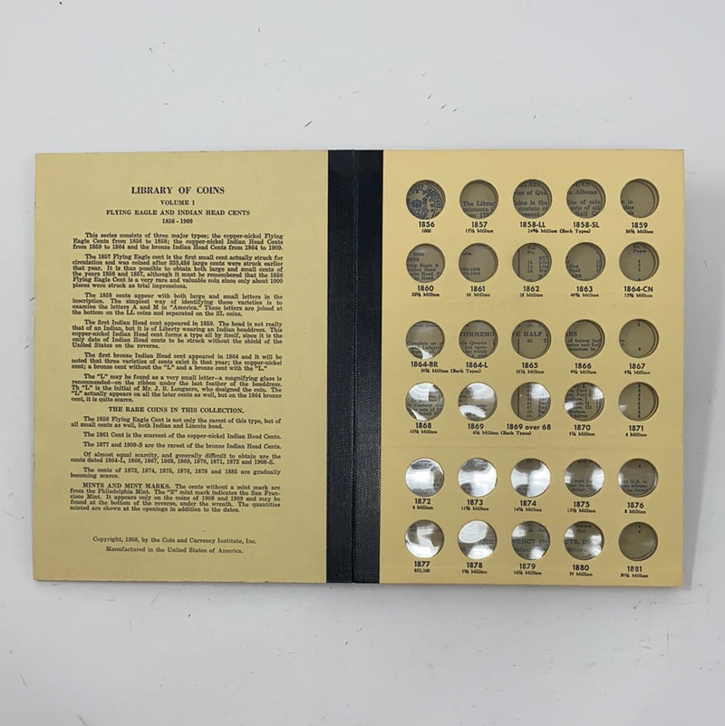 Library of Coins Vol 1 Flying Eagle/Indian Head Coin Album-Used