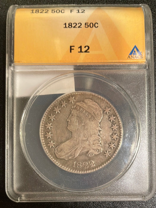 1822 Capped Bust Half Dollar ANACS F 12 - US Coin