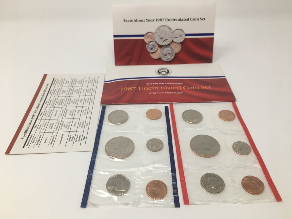 1987 P & D US Mint Uncirculated Coin Set