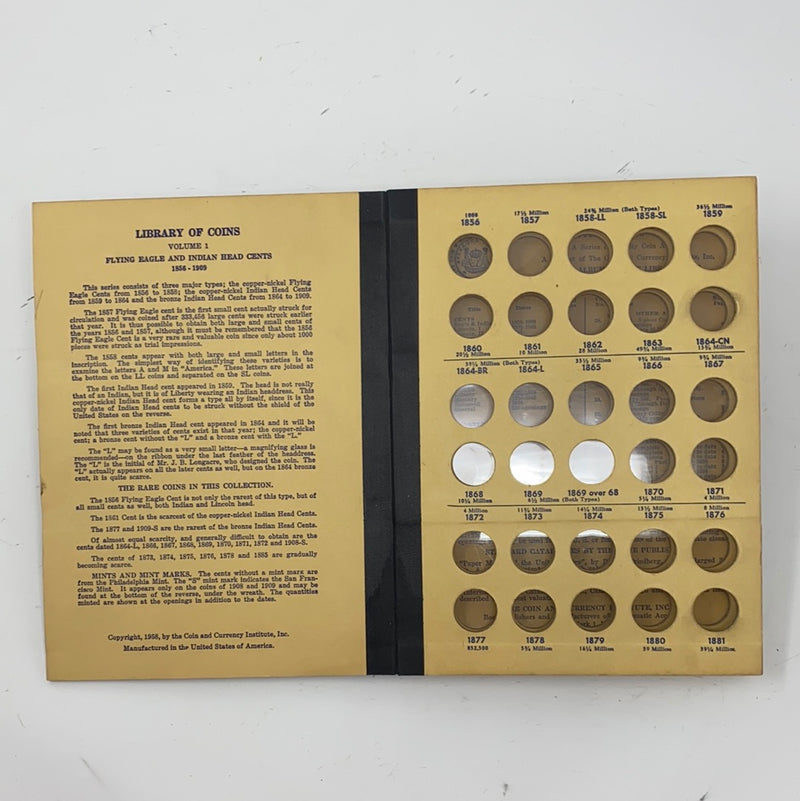 Library of Coins Vol 1 Flying Eagle/Indian Head Coin Album-Used