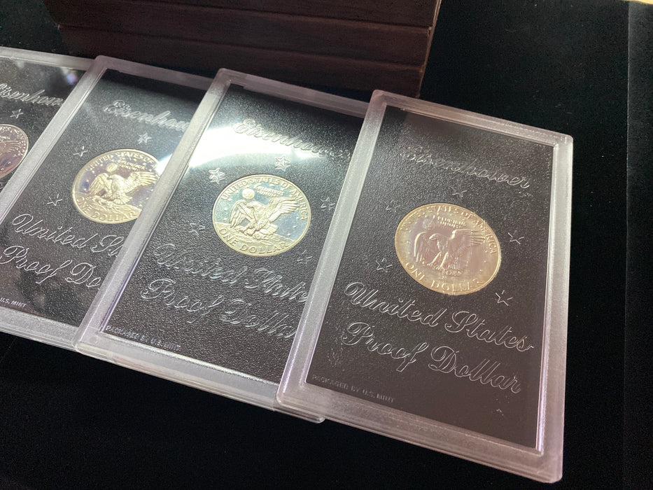1971 1972 1973 1974 S Eisenhower 40% Silver Proof Set w/Boxes