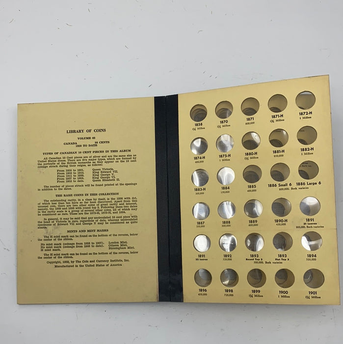Library of Coins Vol 62 Canada 10 Cents Coin Album-Used