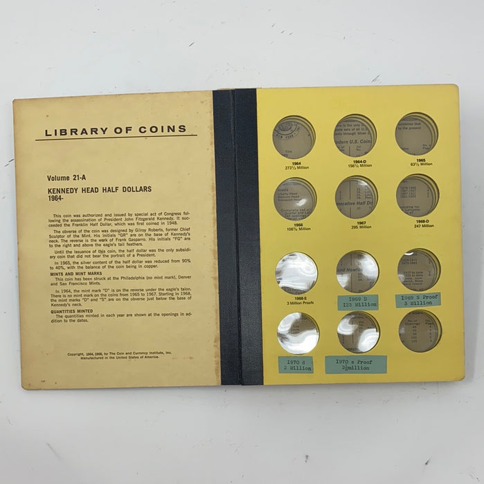Library of Coins Vol 21A Kennedy Half Dollars Coin Album-Used