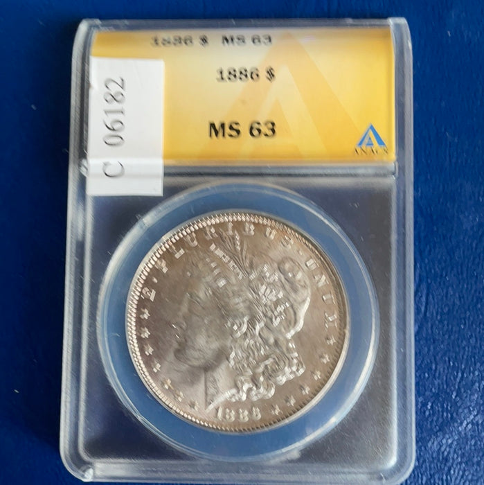 1886 Morgan Silver Dollar ANACS MS-63 - US Coin