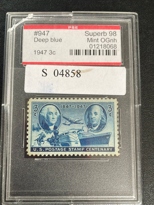 #947 Deep blue Slabbed in PSE Superb 98 MNH US Stamp