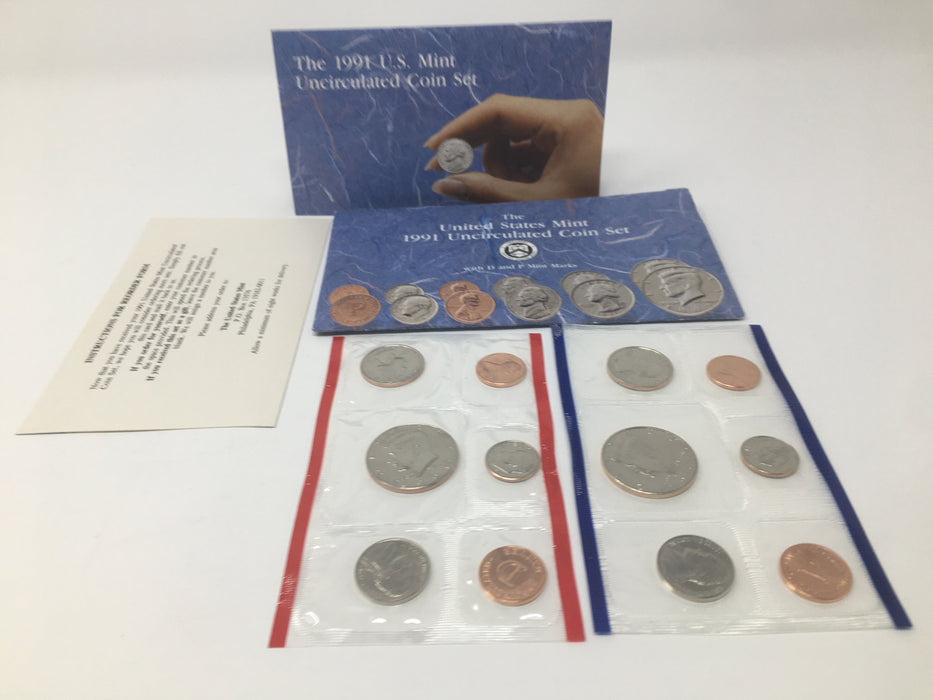 1991 P & D US Mint Uncirculated Coin Set