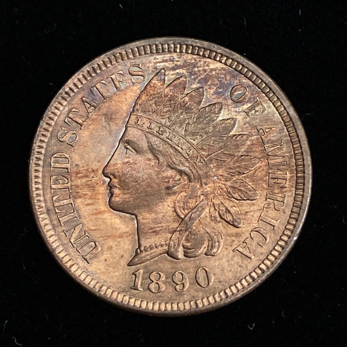 1890 Indian Head Penny/Cent BU-MS-64 RED - US Coin
