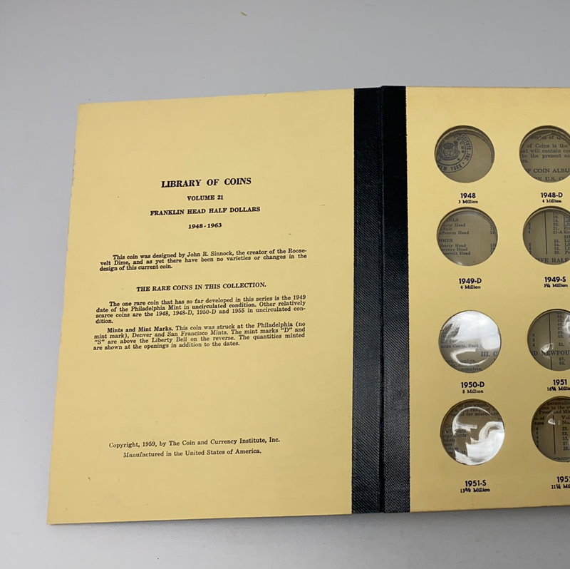 Library of Coins Vol 21 Franklin Half Dollars Coin Album-Used