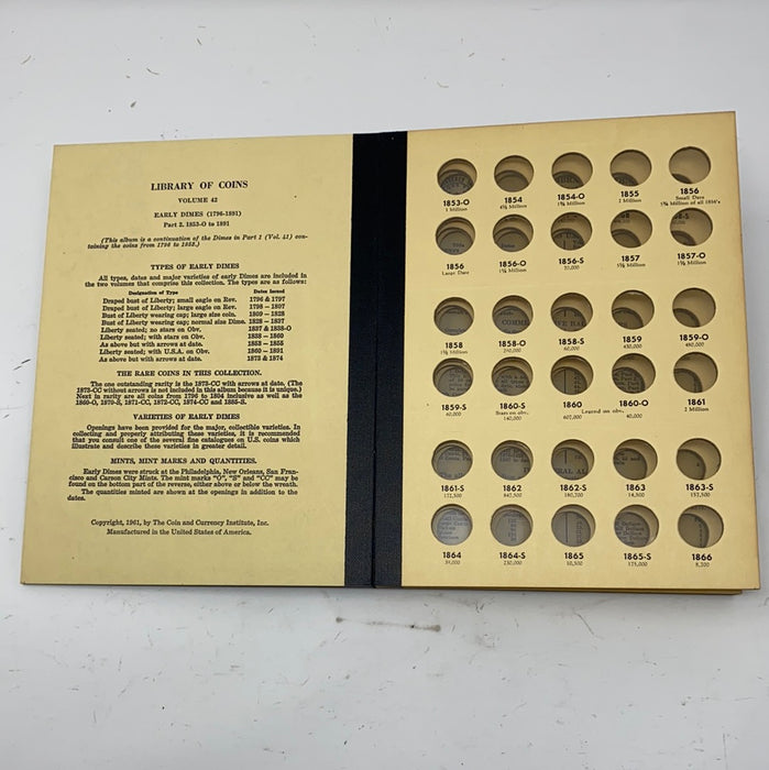 Library of Coins Vol 42 Early Dimes Part 2 Coin Album-Used