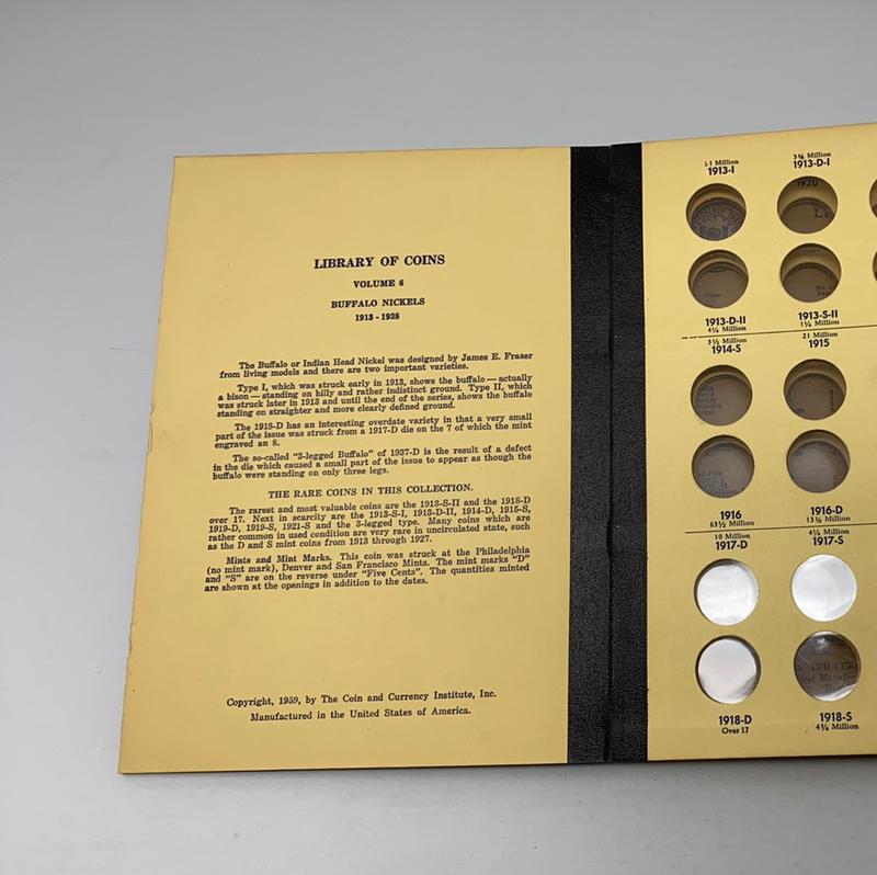 Library of Coins Vol 6 Buffalo Nickels Coin Album-Used