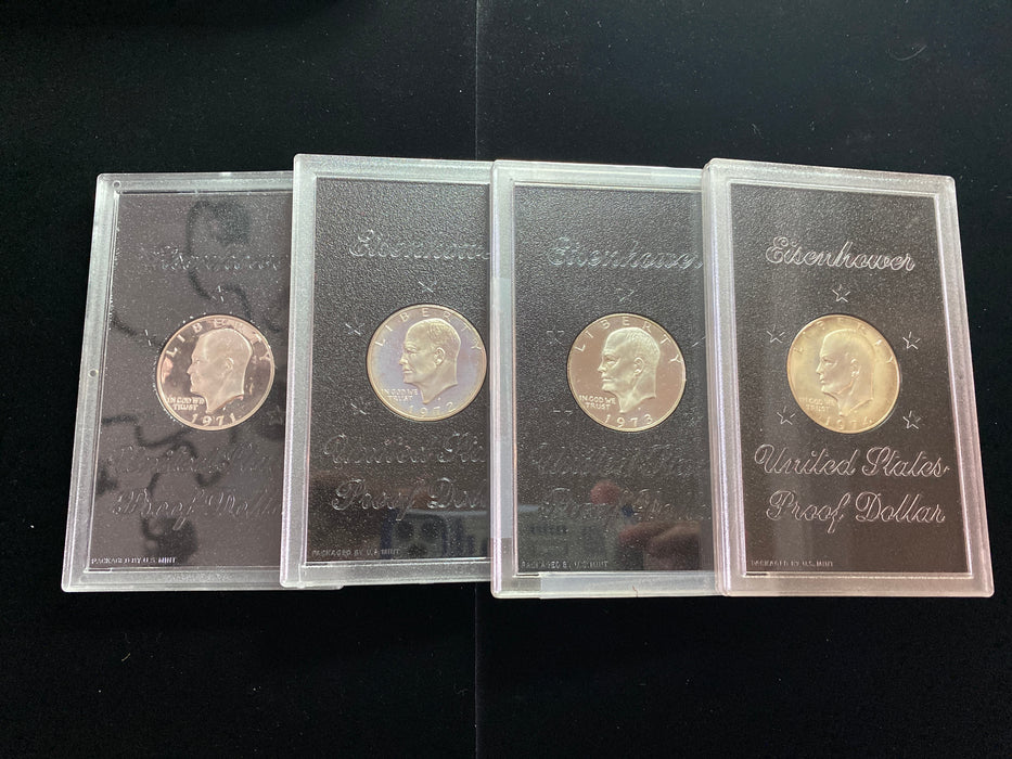 1971 1972 1973 1974 S Eisenhower 40% Silver Proof Set w/Boxes