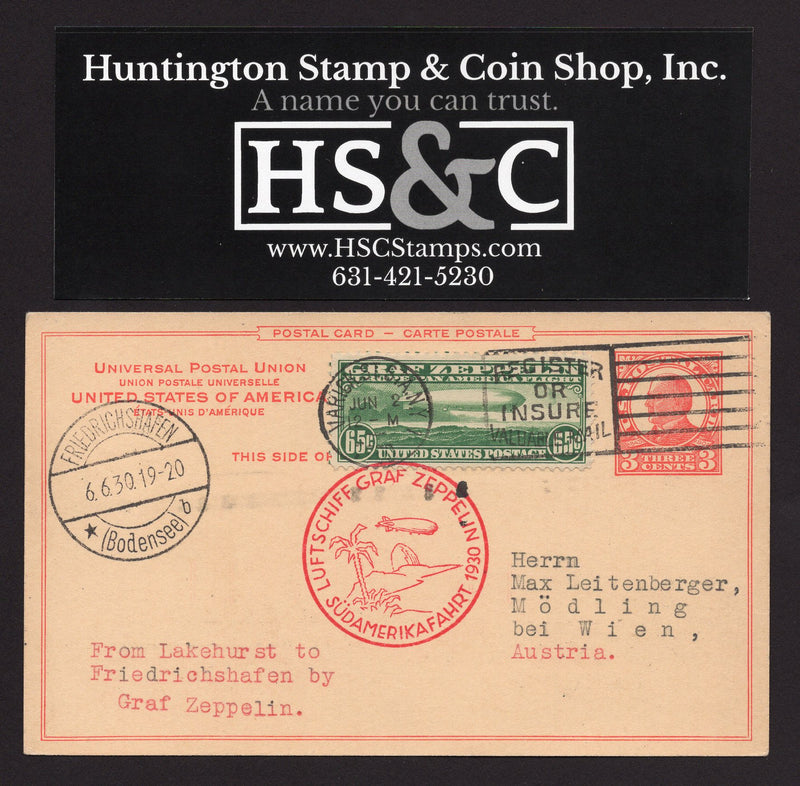 #C13 Stamp on 3 Cent Post Card Vf/Xf US Stamp
