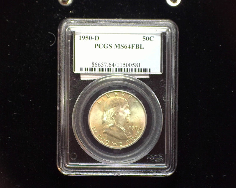 1950 D Franklin Half Dollar PCGS MS64 Full Bell Lines - US Coin
