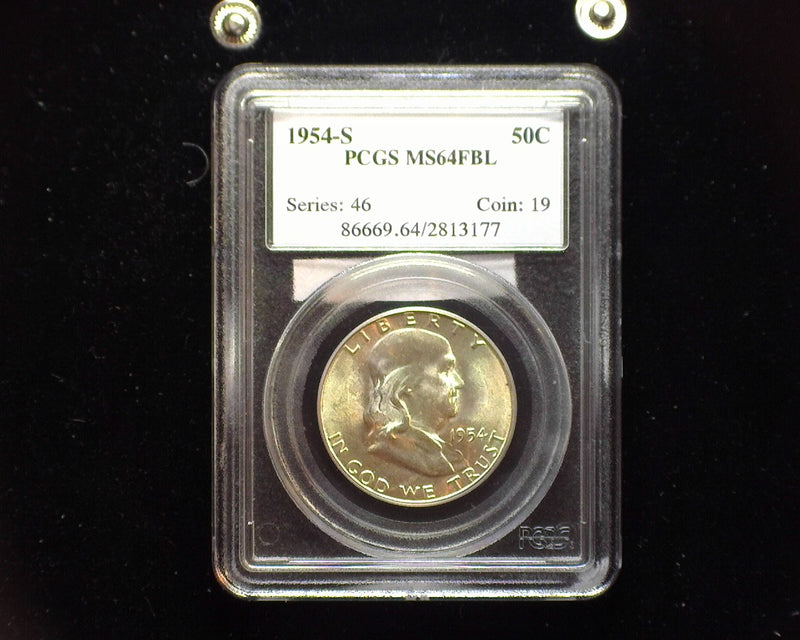 1954 S Franklin Half Dollar PCGS MS64 Full Bell Lines - US Coin