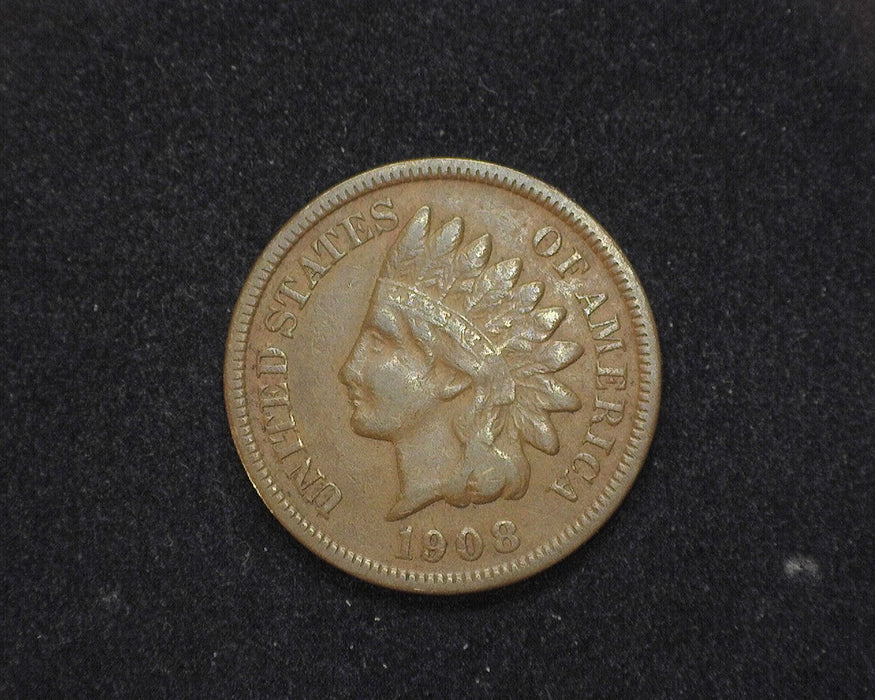 1908 S Indian Head Penny/Cent VF - US Coin