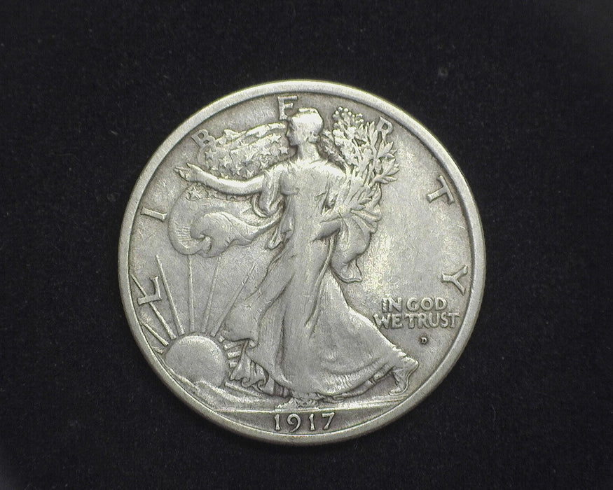 1917 D Liberty Walking Half Dollar VF Obverse - US Coin