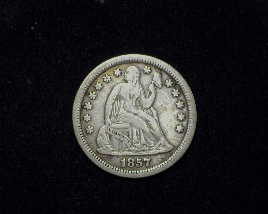 1857 Liberty Seated Dime VF - US Coin