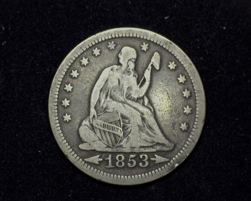 1853 Liberty Seated Quarter F Arrows and Rays - US Coin
