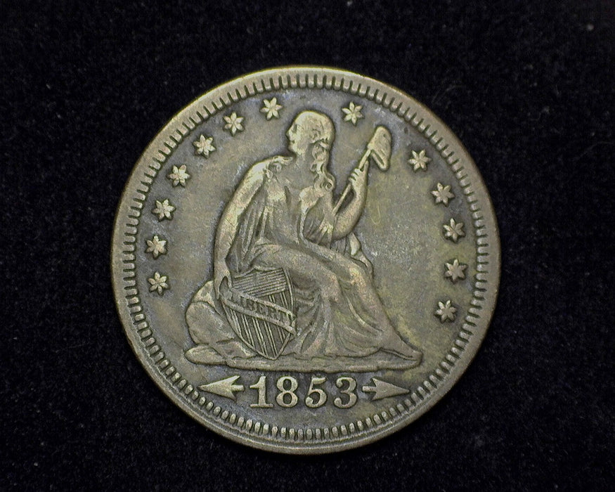 1853 Liberty Seated Quarter XF Arrows and Rays - US Coin