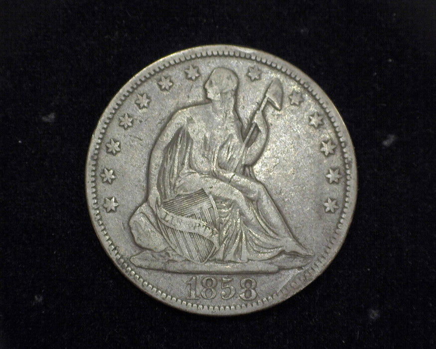 1858 Liberty Seated Half Dollar F - US Coin