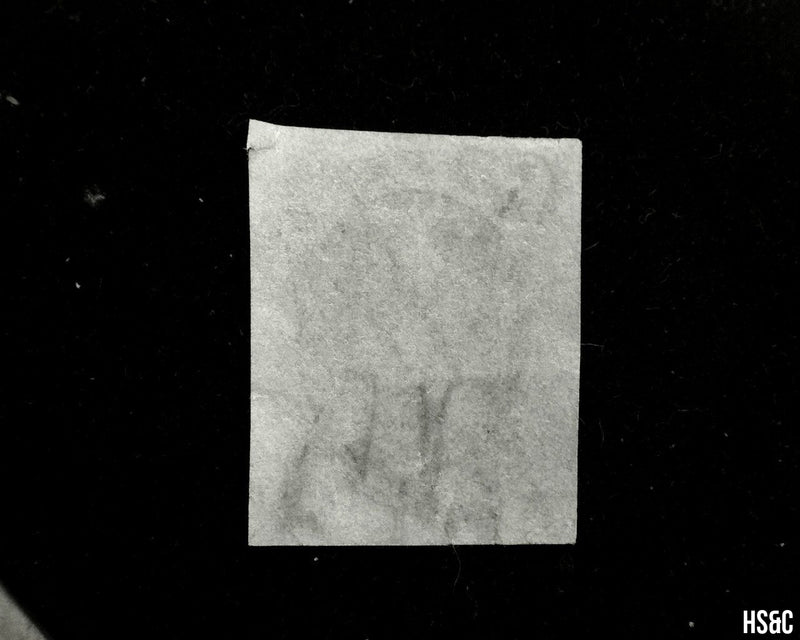 #1 Large four margin stamp with black Pen cancel. Small faults. Used - US Stamp