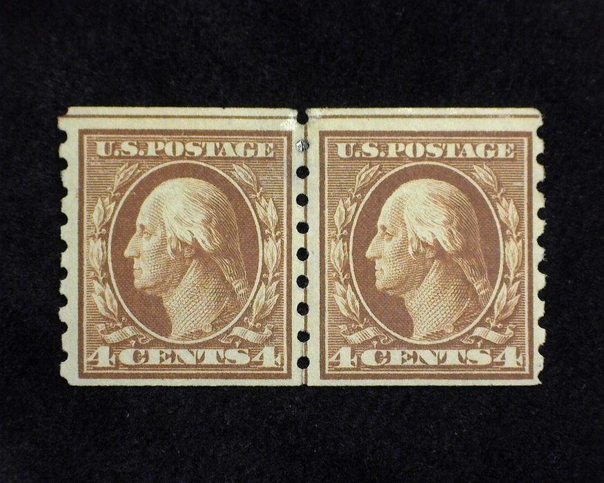 HS&C: US #395 Stamp Mint Fresh guide line pair. F LH