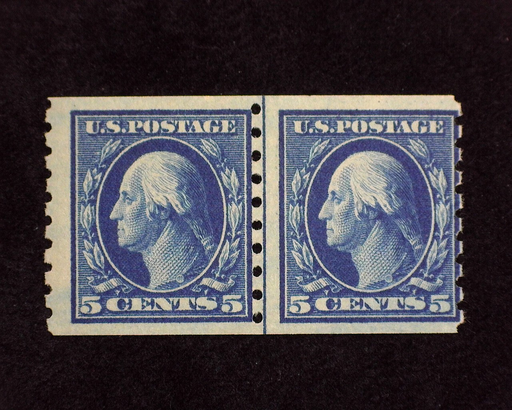 HS&C: US #396 Stamp Mint Fresh guide line pair. AVG NH
