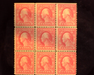 HS&C: US #505 Stamp Mint Fresh. Block of 9. Top and Bottom stamps LH. Middle stamp 505 is NH. F NH