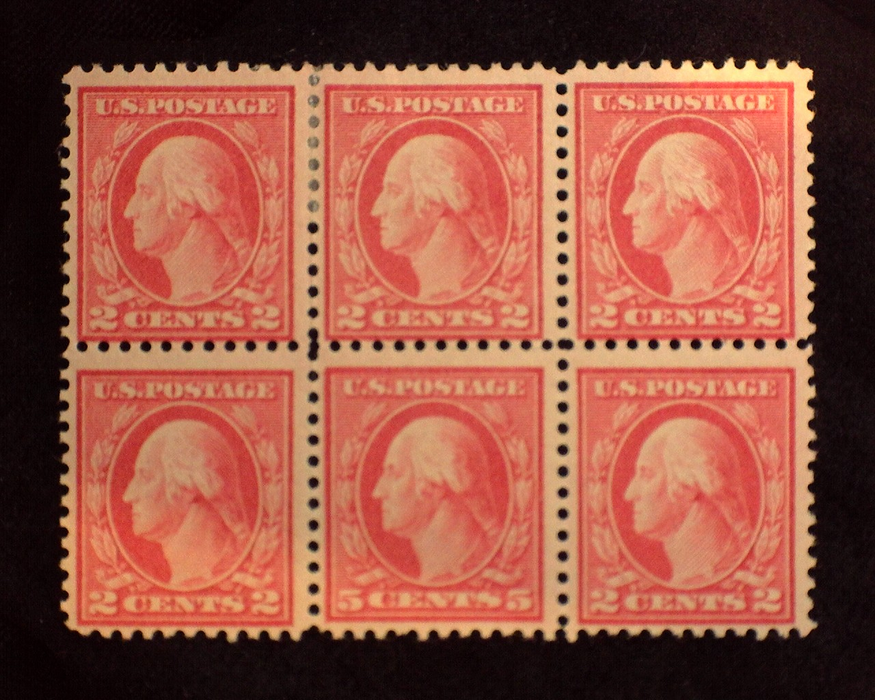 HS&C: US #505 Stamp Mint Fresh block of six. F LH
