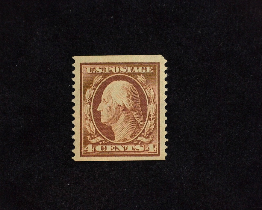 HS&C: US #354 Stamp Mint 4-15 P.S.E. certificate stating pulled corner perf upper right. VF/XF LH