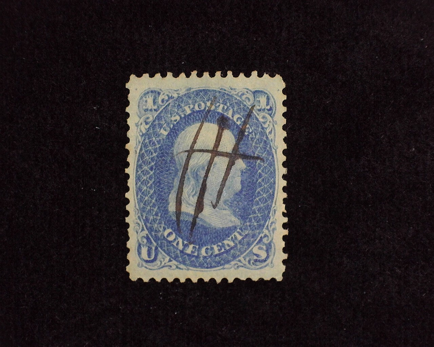 HS&C: US #63 Stamp Used Fresh stamp with Black Pen cancel. XF