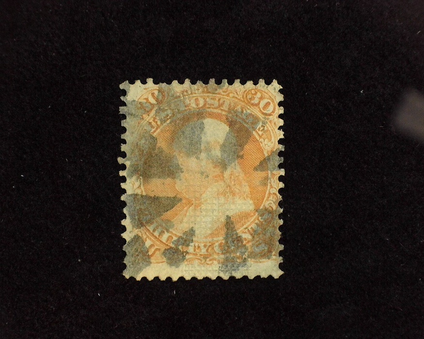 HS&C: US #100 Stamp Used Fresh stamp with segmented cork cancel. F