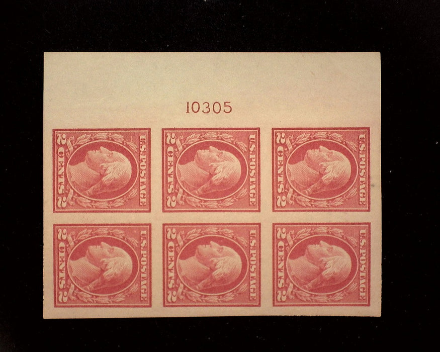 #482 Mint 2 cent Washington plate block of six PL#10305 S LH US Stamp