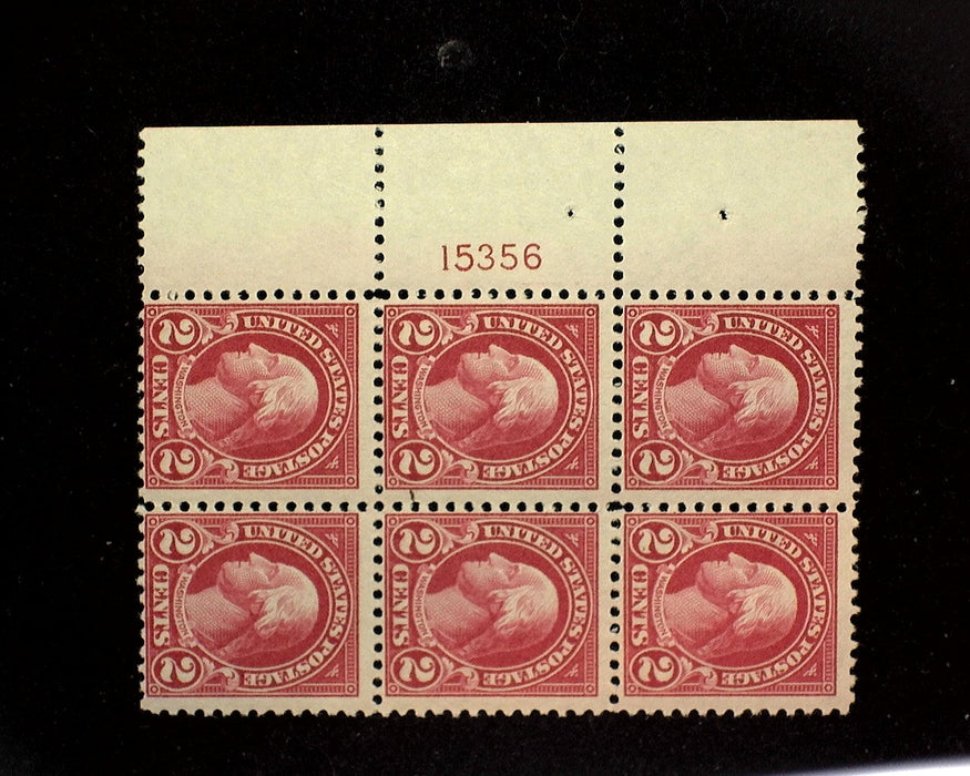 #554 Mint 2 cent Washington plate block of six PL#15356 F NH US Stamp
